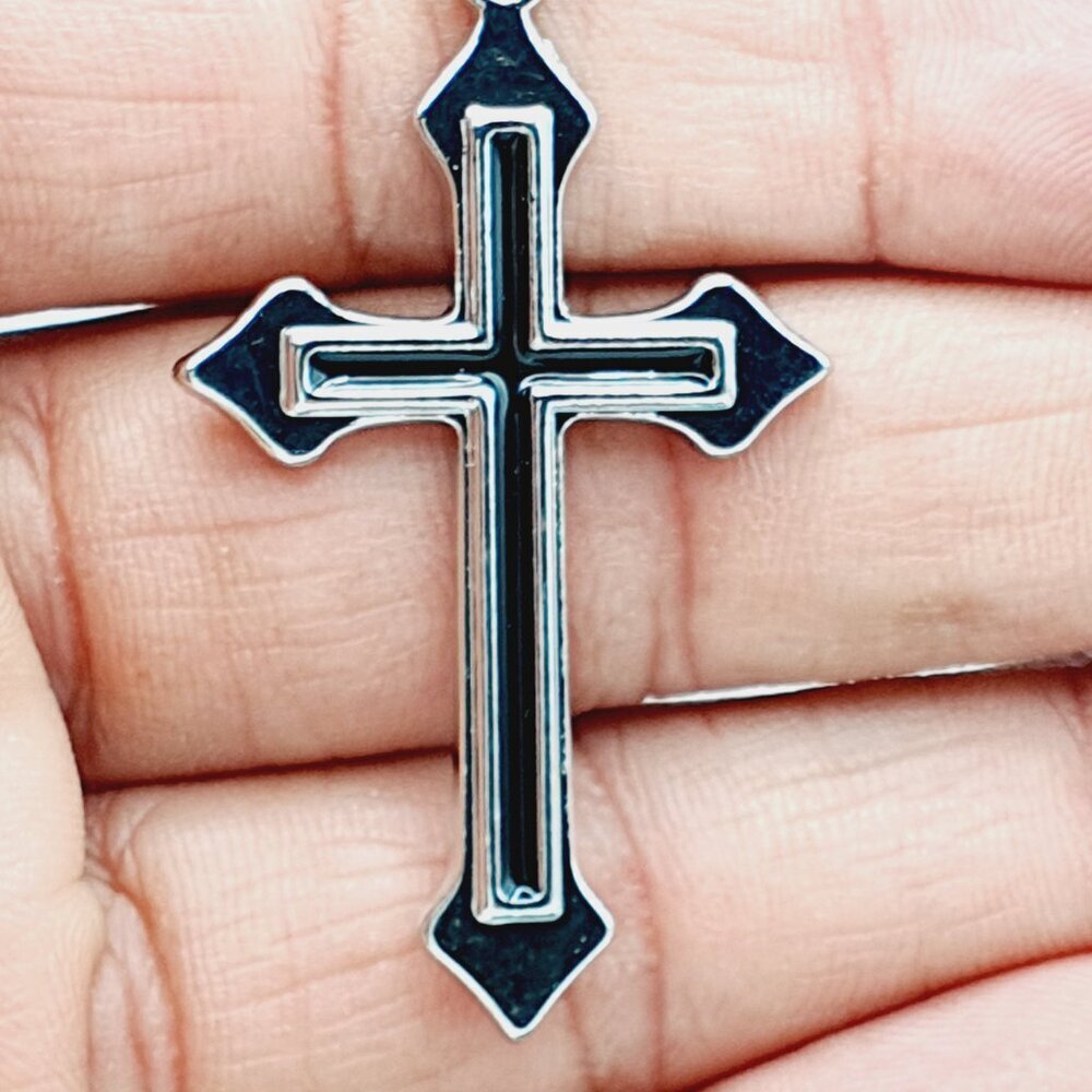 ❤️Cross Nail Chain scarecrow gothic Necklace, N90201P122